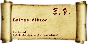 Baltes Viktor névjegykártya